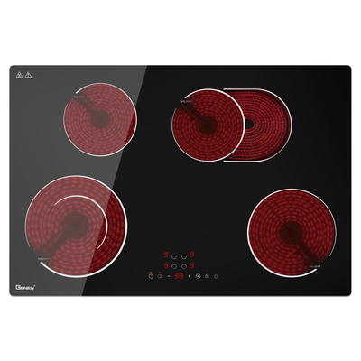 Cozinha elétrica 4 queimadores 220V Cozinha cerâmica 30 polegadas Cozinha de vidro 7200W
