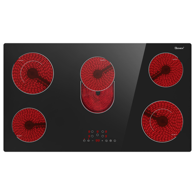 36 polegadas 5 queimadores Electric Cooktop 8400w Radiante Cerâmica Cooktop 220 ~ 240v