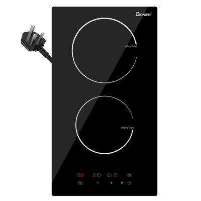 Plug in Domino Induction Hob 2 Anéis 30cm Electric Cooktop Construído em Worktop