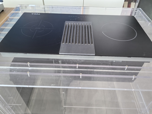 60cm Eletrônico 2 Zona Indução Hob Com Construído-em Downndraft Extractor Caps Com 3 Velocidades Max 504m3/Hora E Painel de Controle Touch